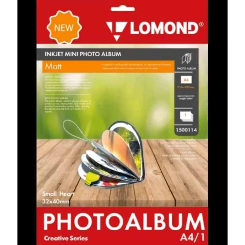 Lomond tintes printera mini albums maza sirds matēts 32x40mm (Mazs)