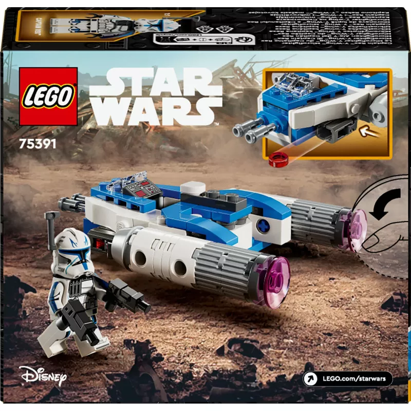 LEGO Star Wars kapteiņa Reksa Y-wing mikrokaujas kuģis — kolekcionējams Clone Wars zvaigžņu kuģa transportlīdzeklis ar tēla minifigūru, piemērots zēniem no 6 gadu vecuma
