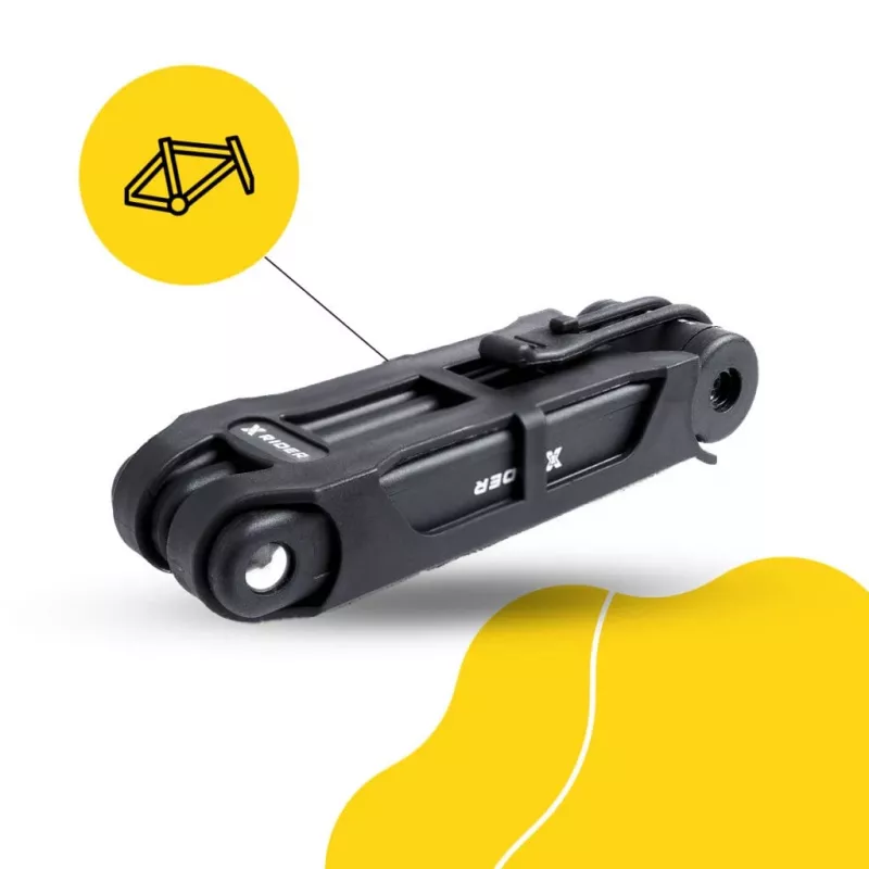 Saliekamā velosipēda slēdzene MANTA XR00FL01 — segmentveida dizains uzstādīšanai uz rāmja