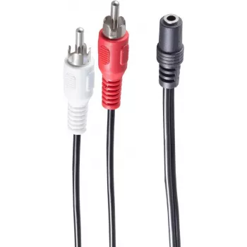 Audio kabelis ShiverPeaks BS30852 1,5 m 3,5 mm 2xRCA melns