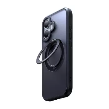 Aizsargājošs MagSafe maciņš Mcdodo PC-4931 iPhone 16 Plus ar iebūvētu statīvu — melns