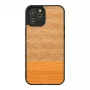 Telefona maciņš Man and Wood iPhone 12 / 12 Pro — skujiņas raksts, melns