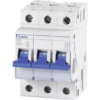 DOEPKE Automātiskais slēdzis C20A DLS-6H-C20-3-6-KA 6kA 3-polu 400V C raksturlīkne DLS-6H-C20-3-6-KA (09914294)