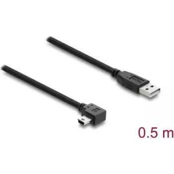USB A uz Mini-USB B vads DELOCK 81650 — USB 2.0, 2 m, melns