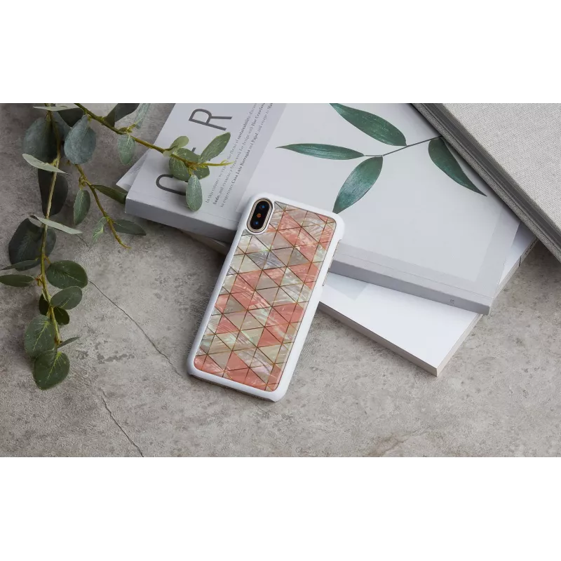 Viedtālruņa maciņš iKins iPhone XS / XS Max dimanta baltā krāsā aizsargpārvalks
