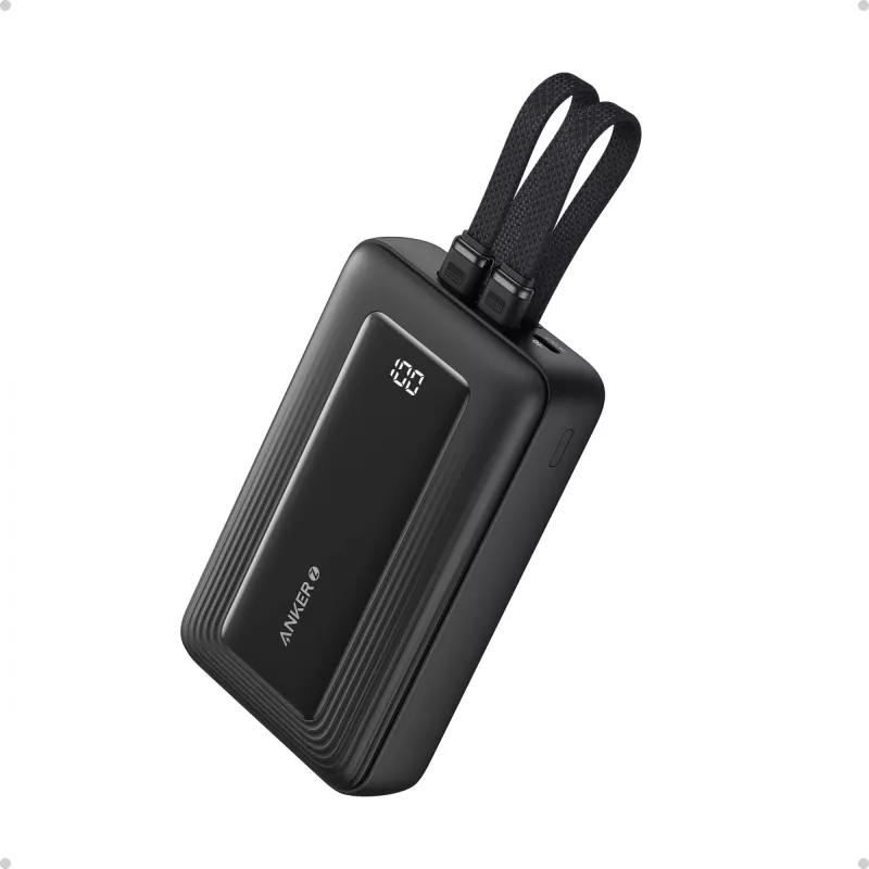 PowerBank 20k mAh 30W kabelis C/Lightning 1USB-C 1USB-A Zils