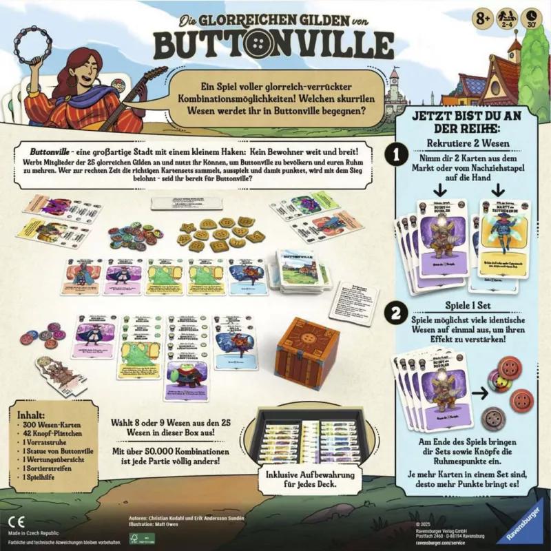 The Glorious Guilds of Buttonville, kāršu spēle