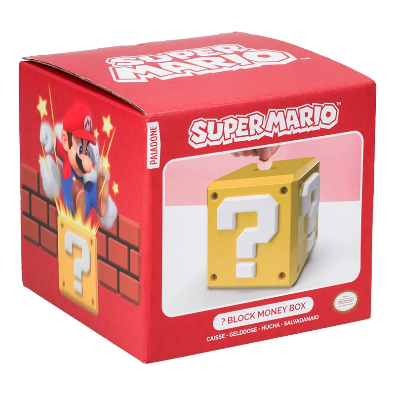 Krājkasīte Paladone Super Mario Question Block dizaina monētu banka