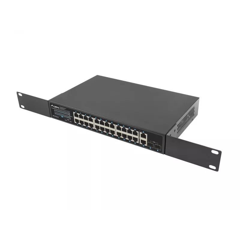 Nepārvaldāms LANBERG slēdzis RSGE-24P-2GE-2S-360 ar 24 RJ-45 Ethernet portiem