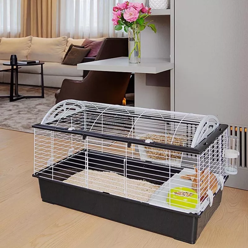 Būris FERPLAST Casita 100 Trušiem un Jūrascūciņām, Metāls/Plastmasa, 960×570×560 mm, Taupe/Balts