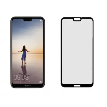 Rūdīta stikla pilnas līmēšanas ekrāna aizsargs Tellur Huawei P20 Lite — saderīgs ar maciņiem, melns