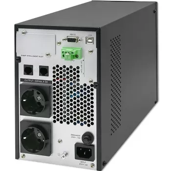 Qoltec Nepārtrauktās barošanas avots (UPS) | 1kVA | 1000W | Jaudas koeficients 1.0 | LCD | EPO | USB | Online