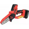 Akumulatora ķēdes zāģis YATO YT-828135 — 18V Li-Ion 2Ah, 10 cm sliede, 3200 RPM, 4,8 m/s ķēdes ātrums, 26 posmi
