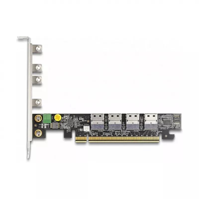 DeLOCK PCI Express x16 karte ar 4 iekšējiem SFF-8654 4i NVMe, ar bifurkāciju