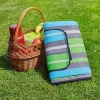 Piknika sega PROMIS KP200PZ, zaļas svītras, 200 x 150 cm
