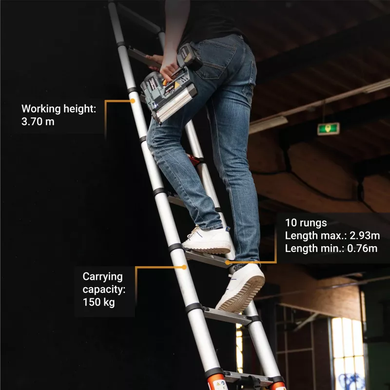 Teleskopiskās kāpnes Batavia B.V. Giraffe AIR 2,93 m — kompaktas ievelkamas kāpnes
