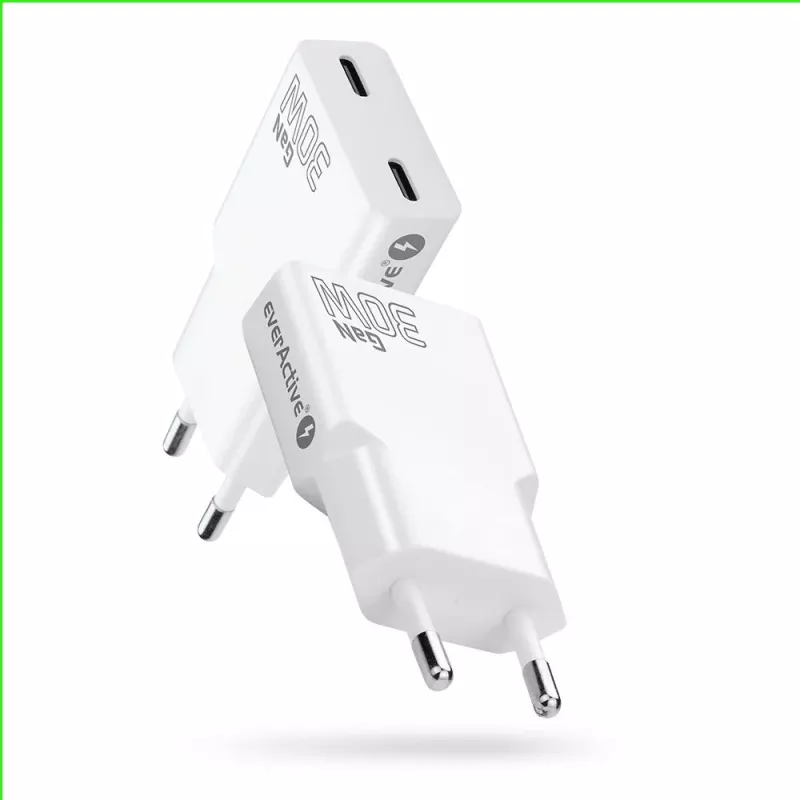 Barošanas adapteris everActive SC-385Q Super plāns QC 4 Fast Charging — USB ātrais lādētājs, kompakts dizains