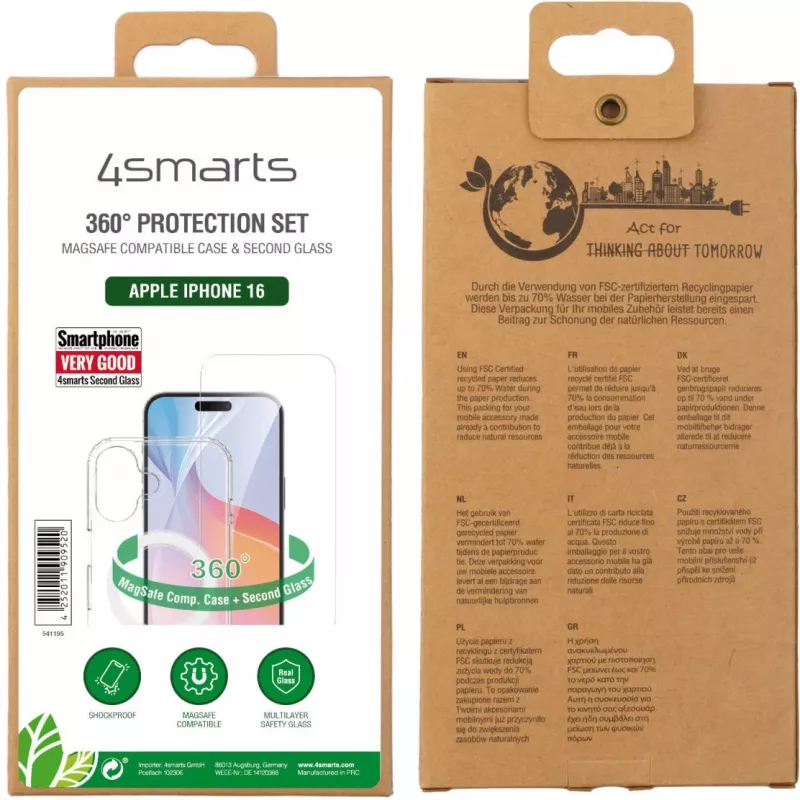 4smarts 360° Premium Protection Set for Apple iPhone 16 MagSafe-saderīgs