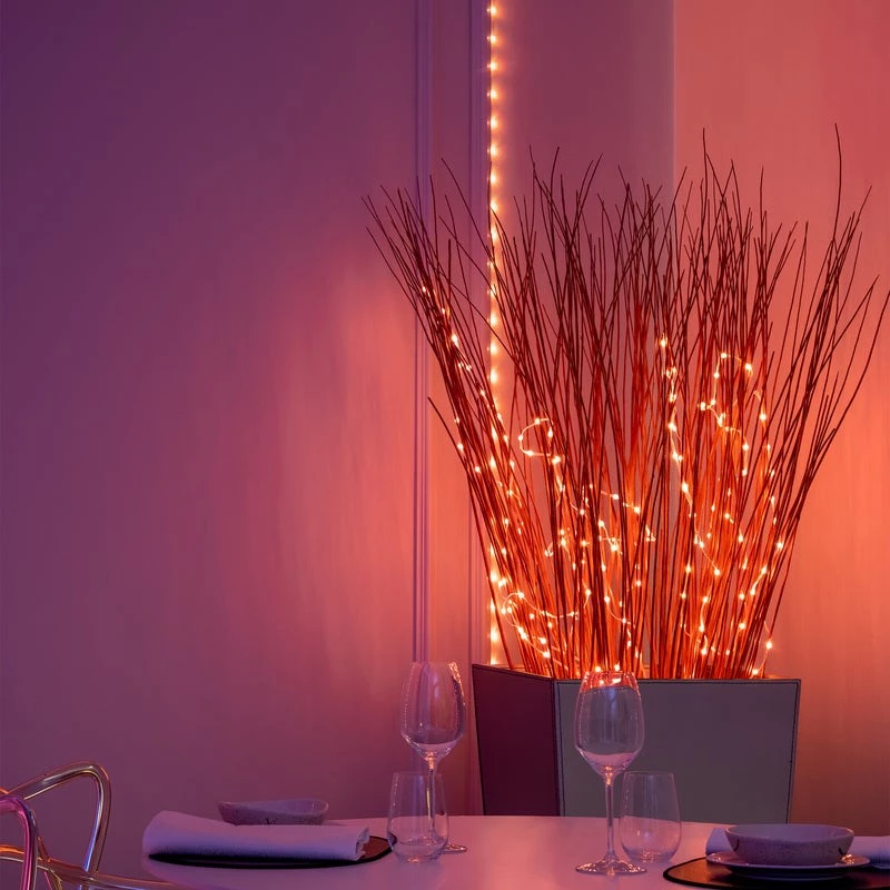 LED vītne Twinkly TWD200STP-TEU daudzkrāsains iekštelpu sloksne, 5 cm atstatums, IP20, caurspīdīgs kabelis