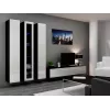 Cama viesistabas mēbeļu komplekts VIGO 2 melns/balts glancēts