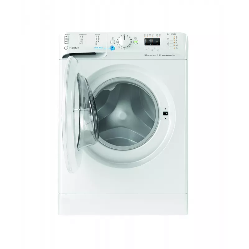 Veļas mašīna Indesit BWSA 61294 W EU N — priekšējā ielāde, 6 kg, 1151 apgr./min, dziļums 42,5 cm, platums 59,5 cm, Displejs, Big Digit, balta, enerģijas klase C
