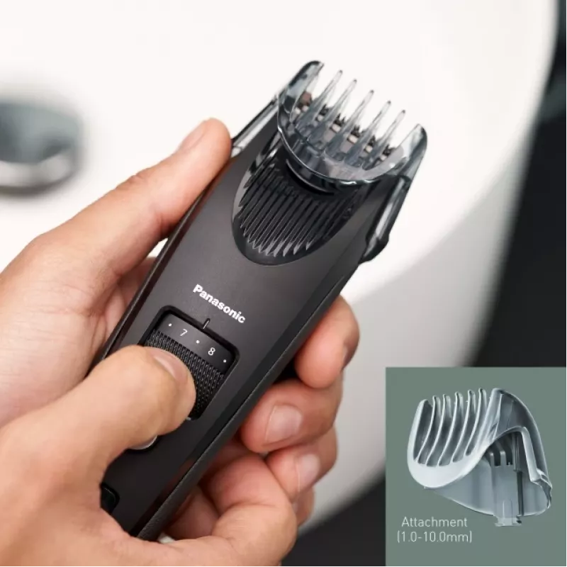 Bārdas trimmeris Panasonic ER-SB40-K803 — 0,5–10 mm, 19 soļi, litija jonu, bezvadu/maiņstrāvas, melns
