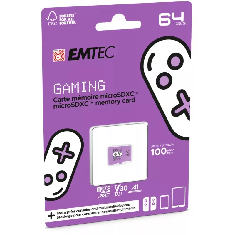 Atmiņas karte Emtec 64GB MicroSDXC UHS-I ECMSDM64GXCU3G