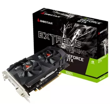 Grafikas karte BIOSTAR GeForce GTX 1050 Ti — 4 GB GDDR5, 128-bit, PCIe 3.0, 1291 MHz