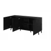 Kumode cama meble Nova 155x40x72 cm Melns matēts, MDF rāmis 16 mm, durvis 18 mm