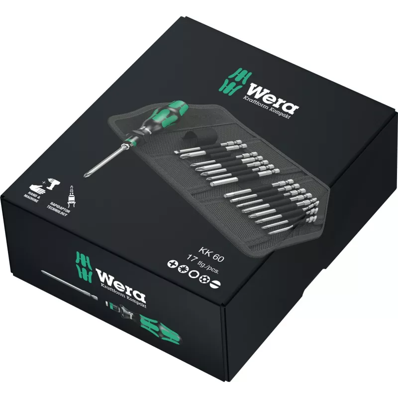 Kombinētais skrūvgriezis Wera Kraftform Kompakt 60 komplekts