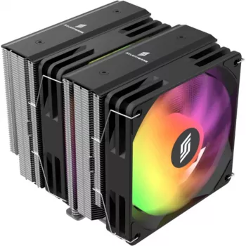 CPU dzesētājs Silentware Titan RGB Dual-Tower ar 6 siltuma caurulītēm un 2×120mm PWM A-RGB ventilatoriem
