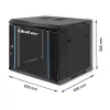 Tīkla statīvs QOLTEC 9U modelis 54466 — atvērta rāmja 9U servera/statīva montāžas korpuss