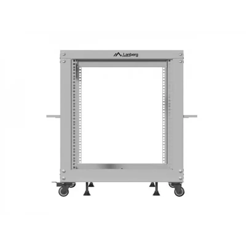 19 collu atvērtais statīvs LANBERG 12U, regulējams dziļums 600–1100 mm, pelēks