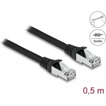 Tīkla kabelis DeLOCK RJ45 Cat.6A 0.5m melns