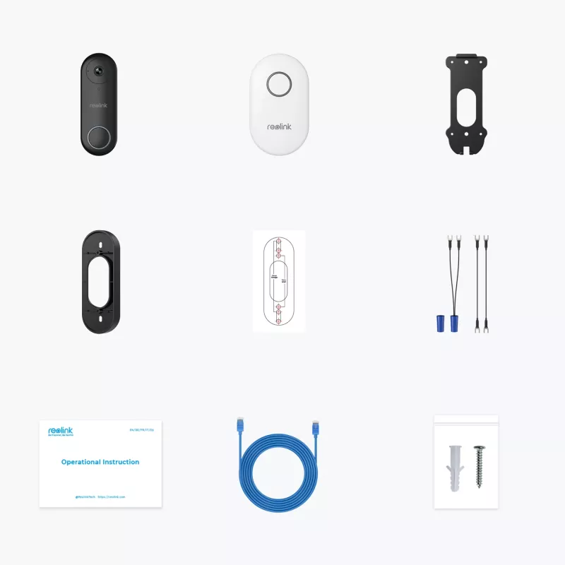 Reolink D340P - 5MP vadu video durvju zvans ar skaņas signālu, PoE, personu noteikšana, divvirzienu audio, darbojas ar NVR