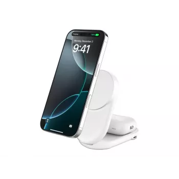 Belkin Qi2 bezvadu lādētājs iekštelpām, USB, ātrā uzlāde, balts, 1,5 m
