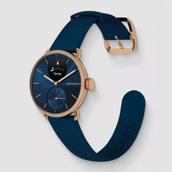 Withings ScanWatch 2 - pulkstenis ar EKG, sirdsdarbības ātruma, SpO2, aktivitātes un miega izsekošanu (38 mm, zils rožu zelts)