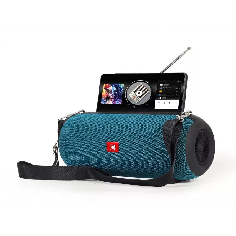 Stereo pārnēsājamais skaļrunis GEMBIRD SPK-BT-17-G — Bluetooth 5.1, 5 W RMS, 1200 mAh, MicroSD, FM, AUX
