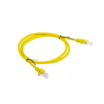 LANBERG RJ-45 Cat5e komutācijas kabelis PCU5-10CC-0100-Y, 1 m, U/UTP, CCA vadi, dzeltens