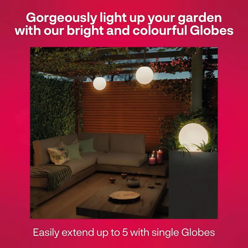 Āra viedā globusa gaisma krāsaina 3-pack, LED gaisma aizstāj 33 vatus