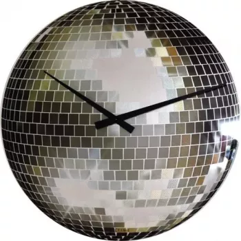 NeXtime klok 8801 Small Disco, Ø30 cm, Siena, Sudraba