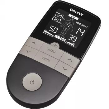 Elektrostimulācijas TENS/EMS ierīce Beurer EM 1 RELIEF+ (modelis 60428) antracīta krāsā