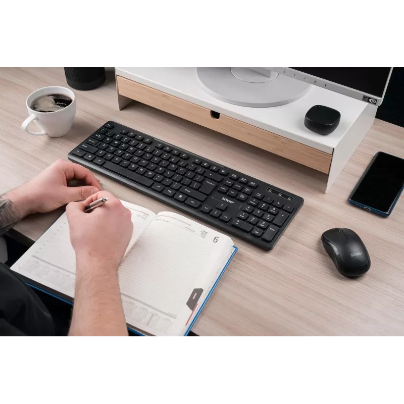 Savio KB-02 tastatūra mājām/birojam USB QWERTY melna