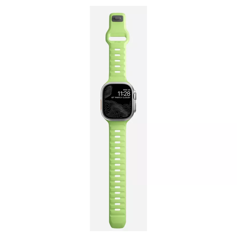Nomad Sport Band Light zaļa Rubber — platums 21,5 mm, plaukstas locītavas apkārtmērs 160–195 mm