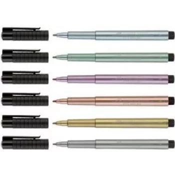 Lodīšu pildspalva Faber-Castell 167351 Silver Stick, melna un sudraba, 1 gab.