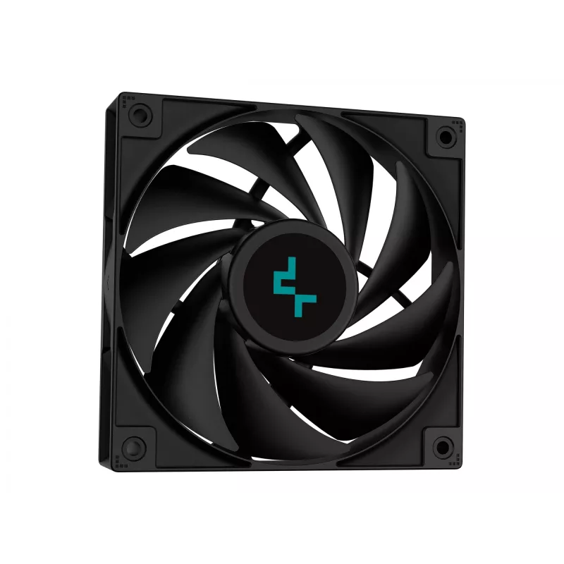 Viss vienā šķidruma dzesētājs DeepCool LS520S — 120 mm ventilatori, 500–2250 RPM, melns, atbalsta LGA1700/AM5/TR4