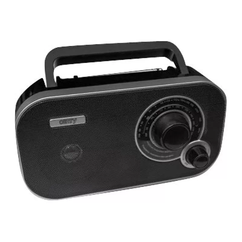 Pārnēsājamais radio Camry CR 1140b — AM/MF, pelēks, maiņstrāvas vai bateriju barošana, kompakts 280×65×113 mm