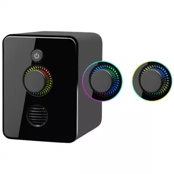 2.1 datora skaļruņi DEFENDER V12 11W RMS USB, 3,5 mm, zemfrekvences skaļrunis, melna, 223×115×130 mm
