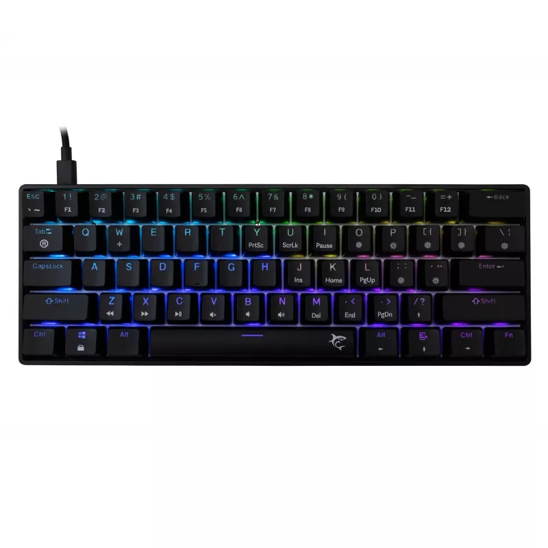 Mehāniskā tastatūra White Shark Shinobi-2 Blue Switch Melns US layout