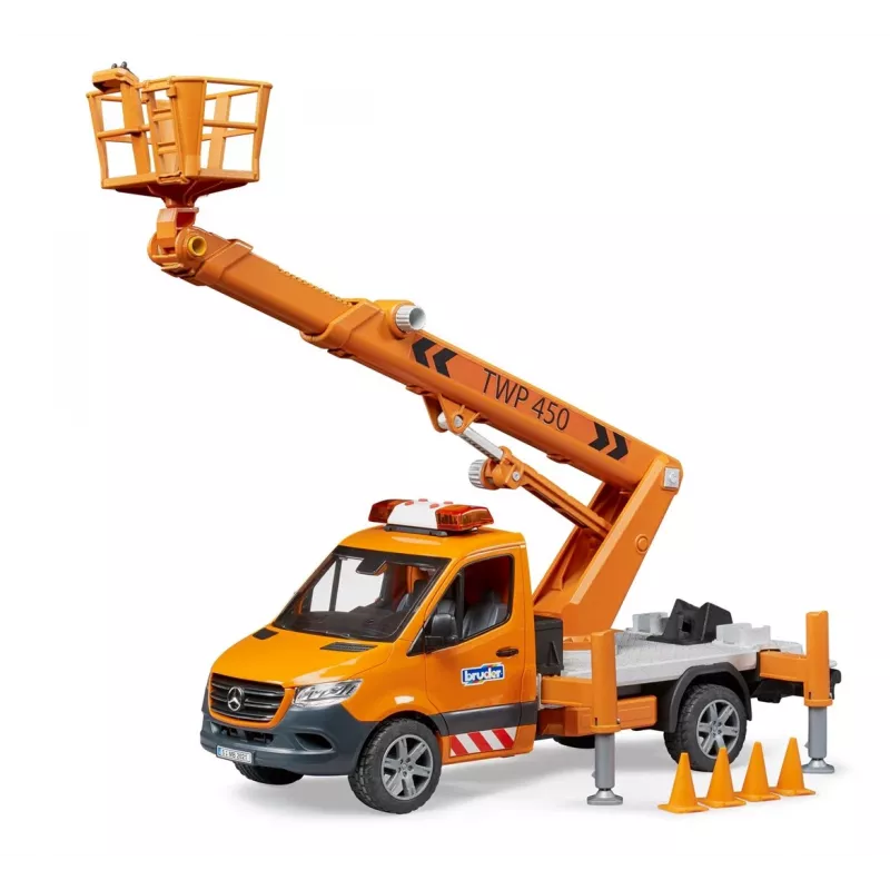 Vehicle BRUDER MB Sprinter darba platforma ieteicamais vecums 3+